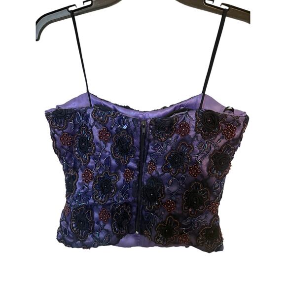 Elegant Purple Floral Embroidered Blouse - Picture 1 of 13